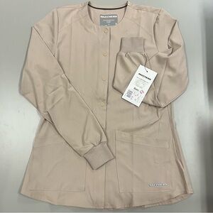 NWT Sketchers Khaki Button Up Scrub Jacket Multiple Sizes